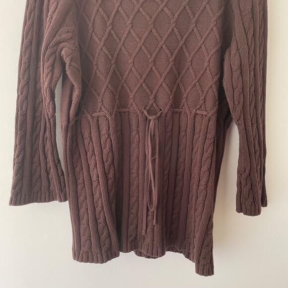 Crystal Kobe Y2K Brown Cable Knit Sweater Top Forest Fairy Cottagecore Boho - Picture 5 of 8
